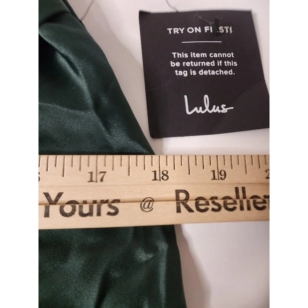 Lulus Red Carpet Romance Maxi Dress Womens Medium Green Satin Square Neck
